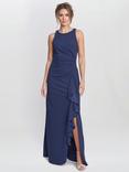 Gina Bacconi Chelsea Ruffle Maxi Dress, Navy