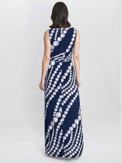 Gina Bacconi Harriet Jersey Maxi Dress, Navy/Multi - view 2, Navy/Multi