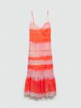 Mango Alicia Ruffle Mid Dress, Orange