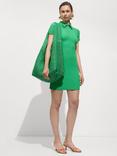 Mango Trama Textured Polo Dress, Green