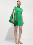 Mango Trama Textured Polo Dress, Green