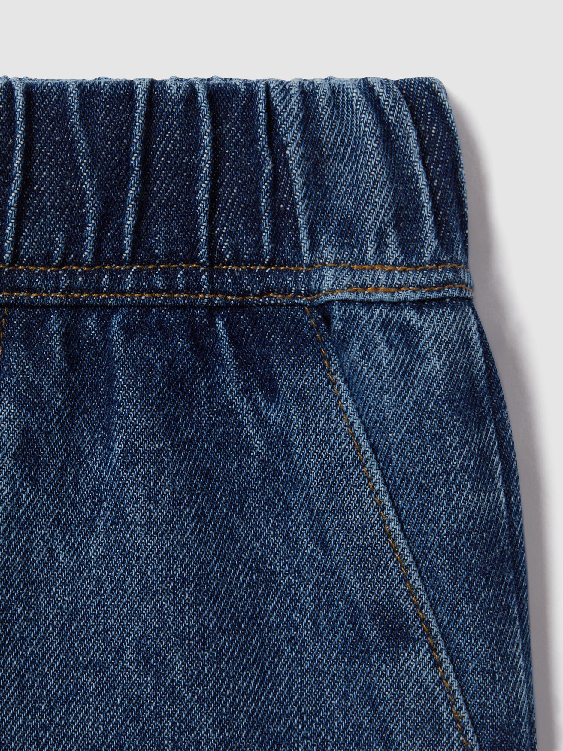 Product image 4 of 4, which shows Reiss Kids' Marloe Drawstring Straight Leg Jeans, Blue, 4-5 years