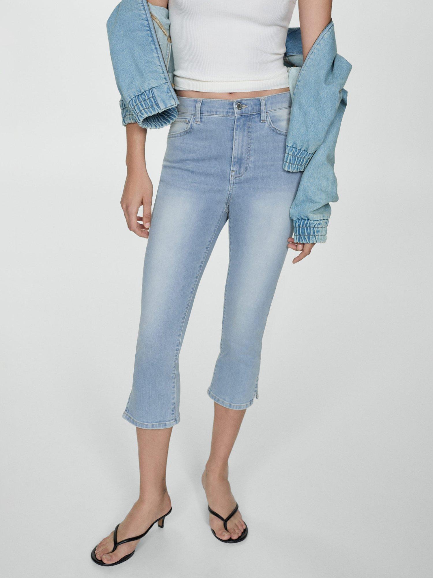 Mango Priscila Capri Jeans, Open Blue, 4