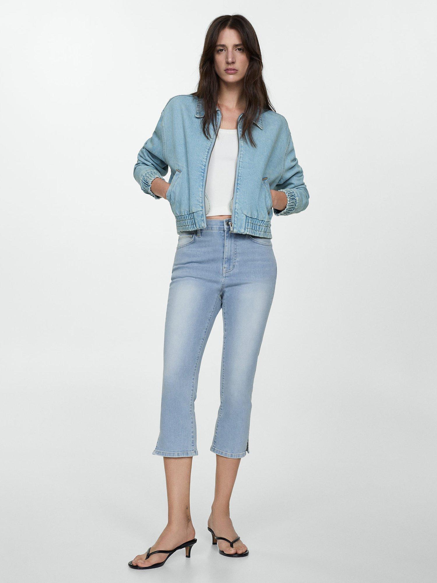 Mango Priscila Capri Jeans, Open Blue, 4