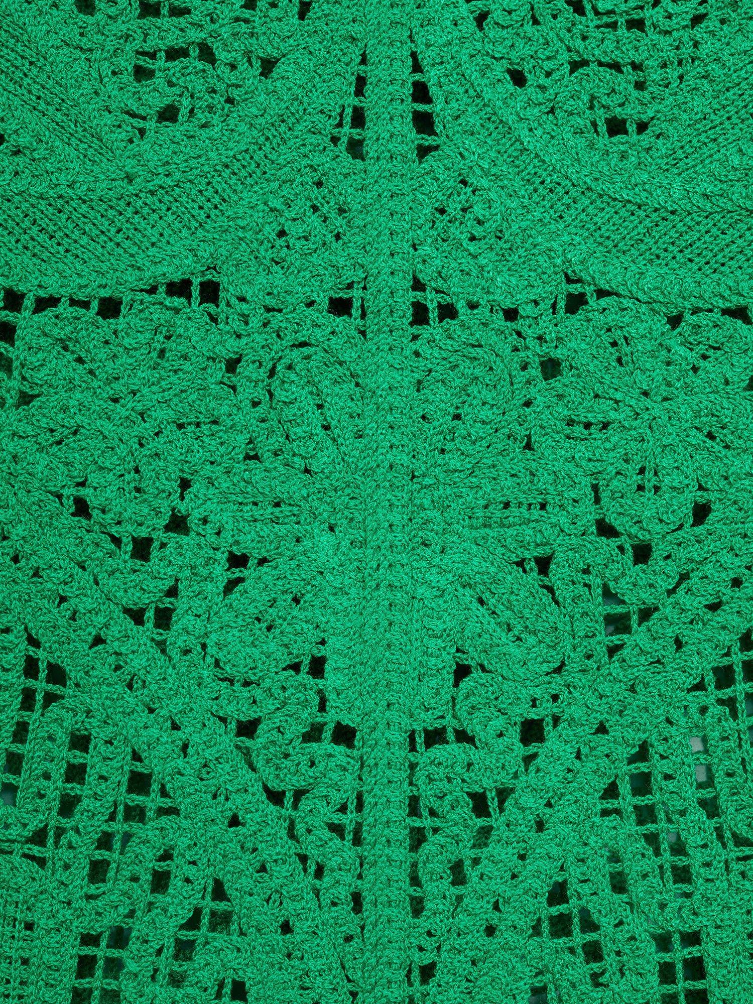 Product image 5 of 7, which shows Mango Esteba Crochet Knit Top, Green, S