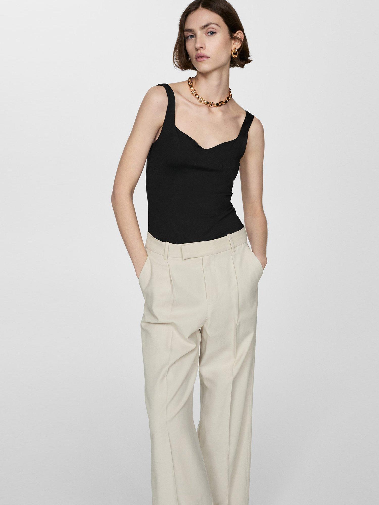 Mango Rayo Sweetheart Neckline Top