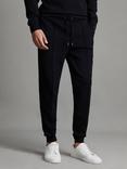 Reiss Premier Interlock Drawstring Joggers, Navy