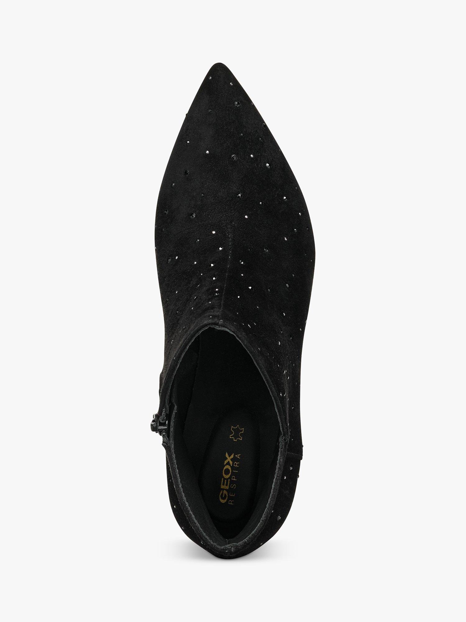 Product image 5 of 6, which shows Geox Faviola Suede Embellished Ankle Boots, Brilliant Black, EU36