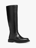 Geox Serilda Leather Long Boots, Black