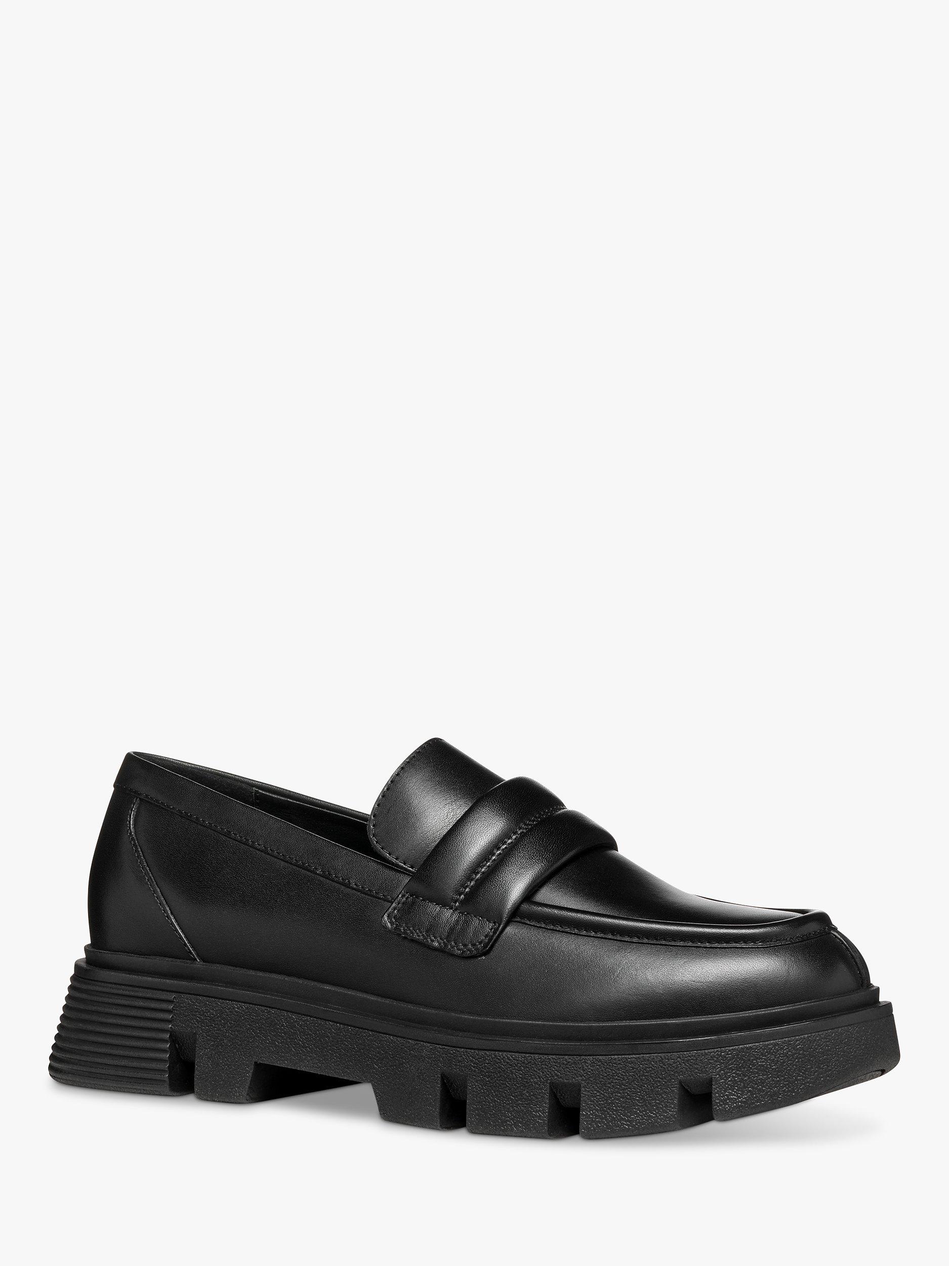 Product image 2 of 6, which shows Geox Vilde Leather Chunky Loafers, Black, EU39