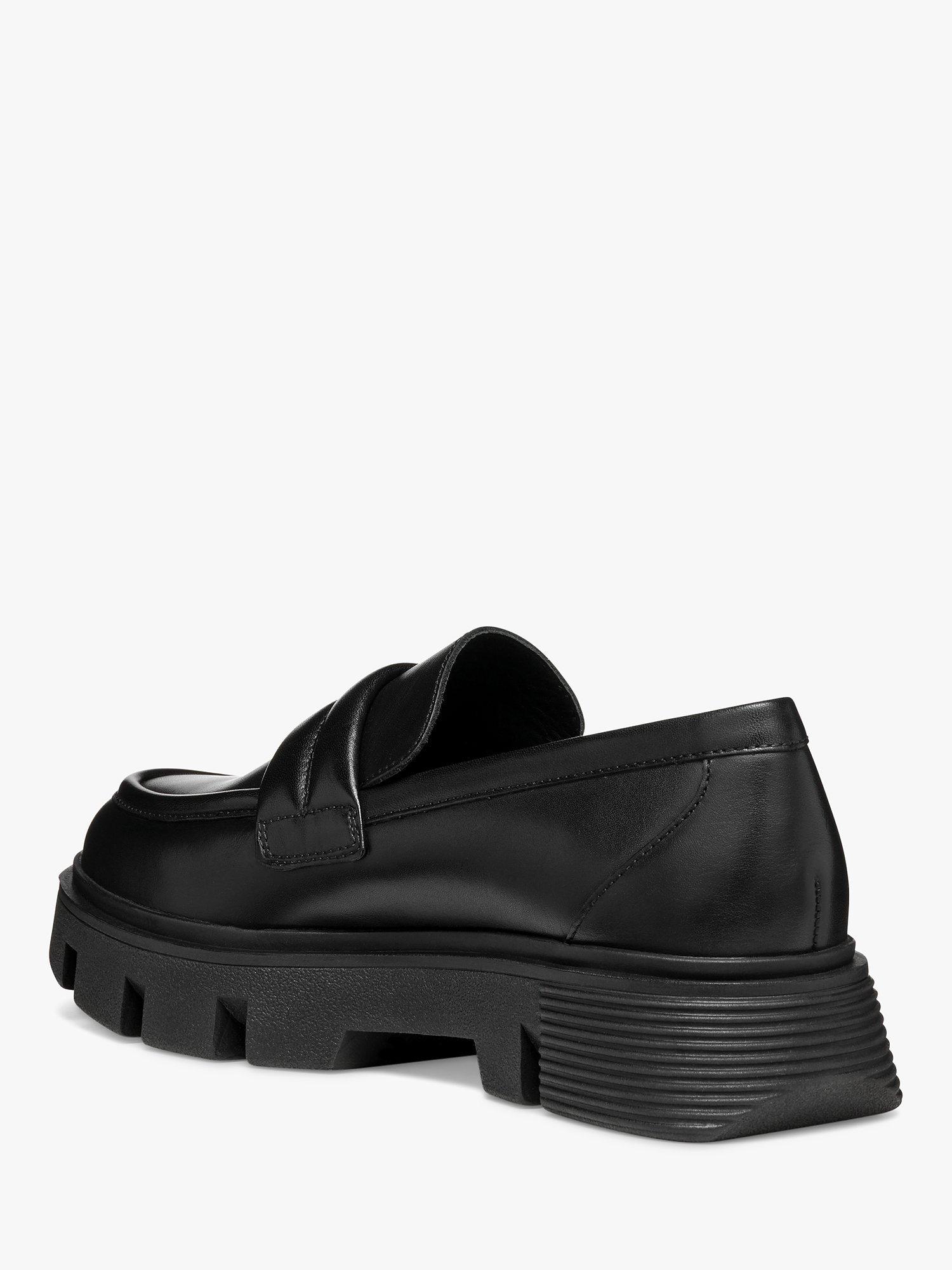Product image 3 of 6, which shows Geox Vilde Leather Chunky Loafers, Black, EU39
