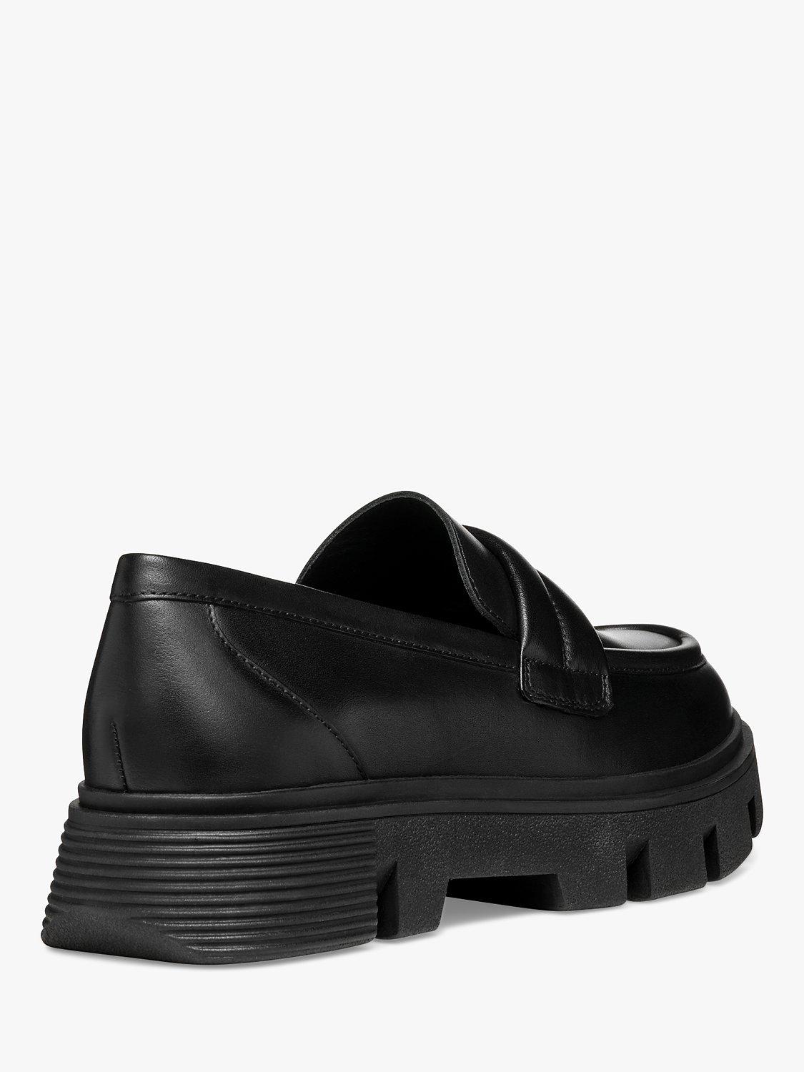 Product image 4 of 6, which shows Geox Vilde Leather Chunky Loafers, Black, EU39