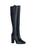 Geox Walk Pleasure 85 Leather Platform Heeled Boots, Black