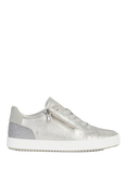 Geox Blomiee Metallic Zip Detail Trainers, Silver