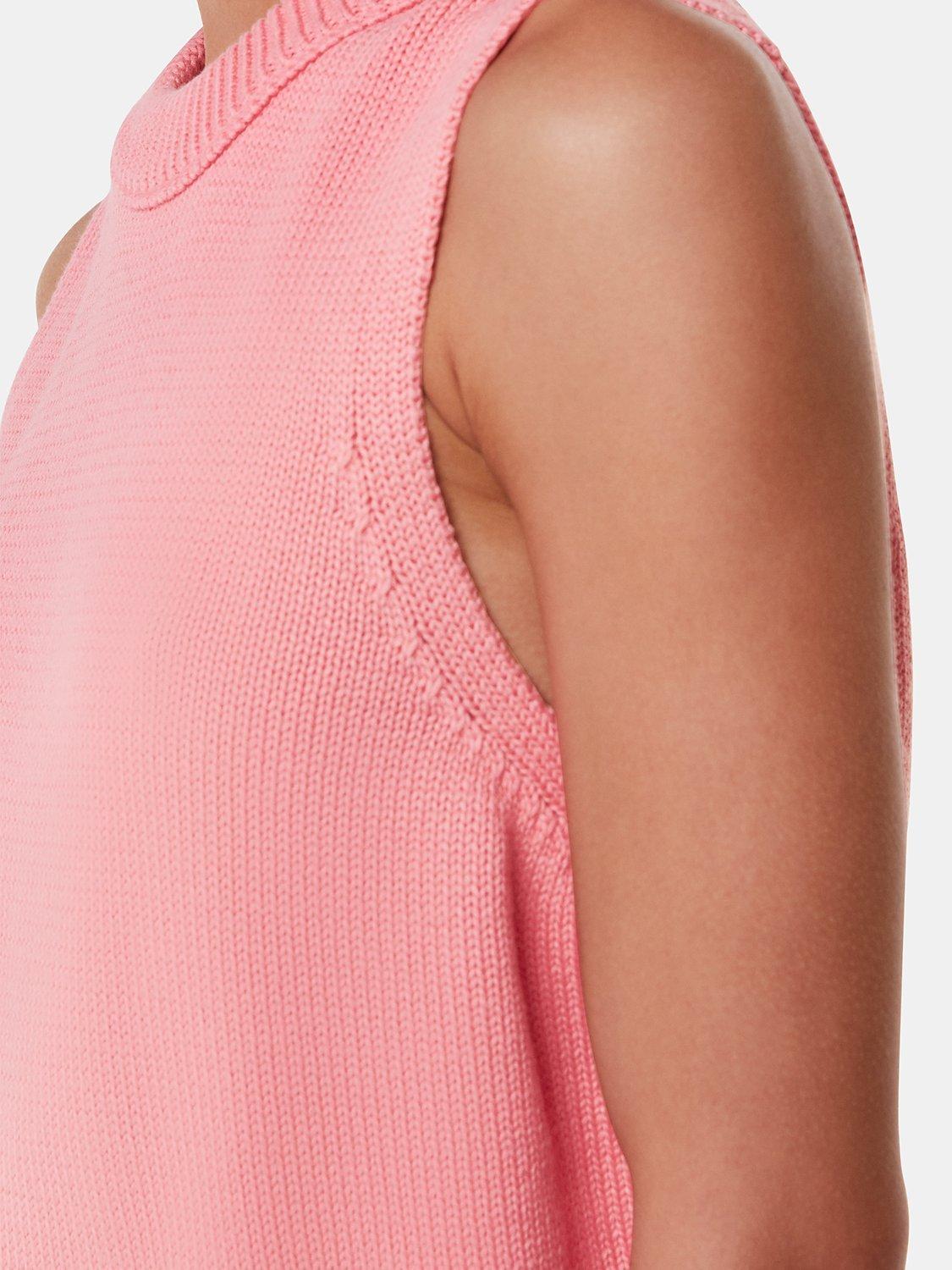 Product image 4 of 5, which shows Whistles Indie Rib Knit Tank Top, Pink, S