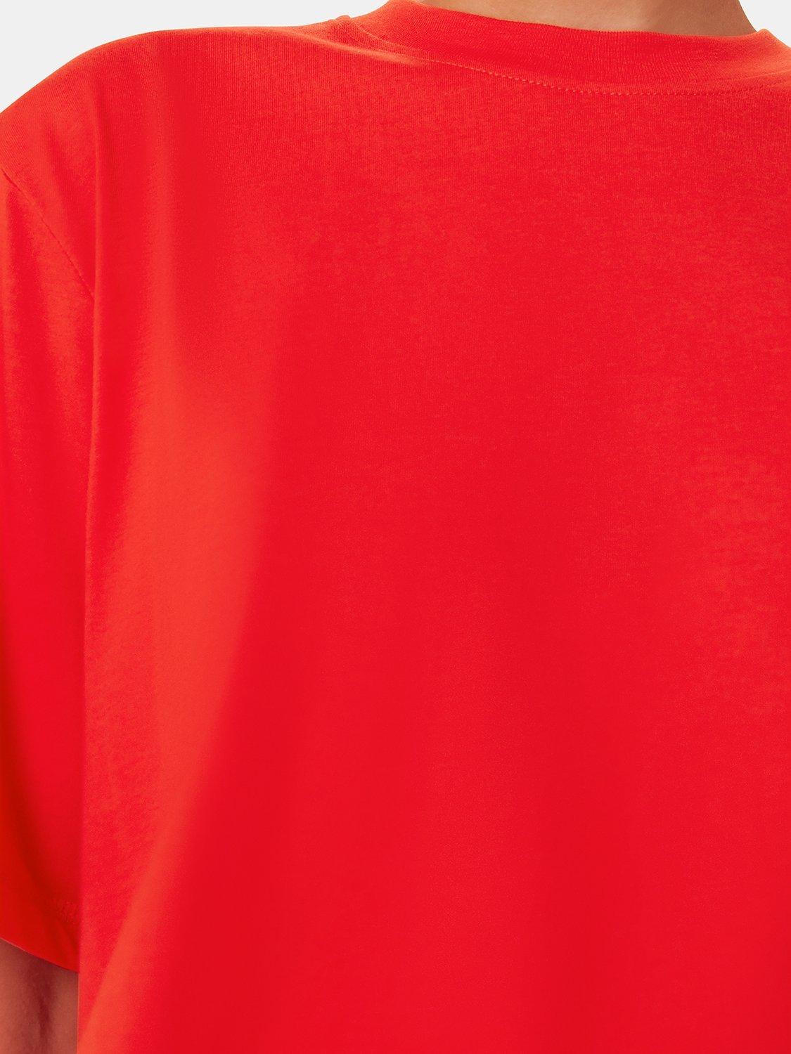 Product image 4 of 5, which shows Whistles Relaxed Cotton T-Shirt, Red, XS
