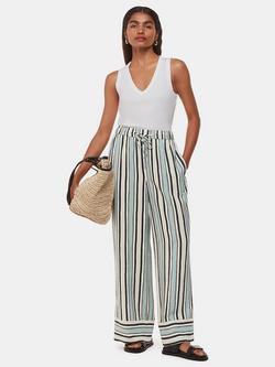 Whistles Petite Vertical Stripe Trousers, Multi, Multi