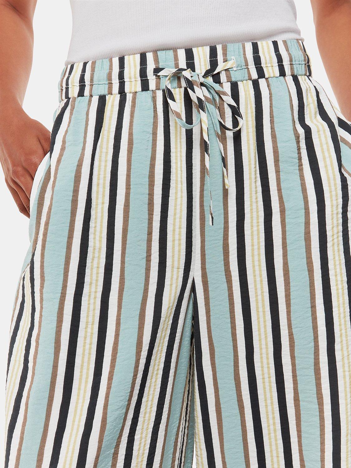 Product image 4 of 5, which shows Whistles Petite Vertical Stripe Trousers, Multi, 16