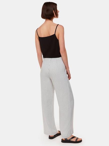 Whistles Luna Stripe Trousers, Ivory/Multi - view 2, Ivory/Multi
