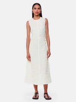 Whistles Lori Ruched Midi Dress, Ivory - view 2, Ivory