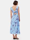 Whistles Bamboo Blossom Ruffle Dress, Blue/Multi