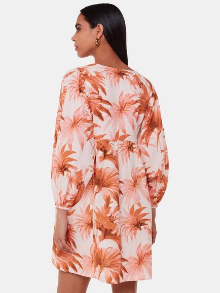 Whistles Gia Honolulu Print Mini Dress, Pink/Multi - view 2, Pink/Multi