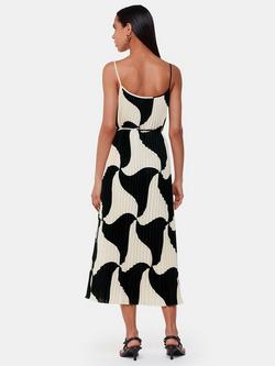 Whistles Triangle Swirl Pleated Dress, Black/Multi - view 2, Black/Multi