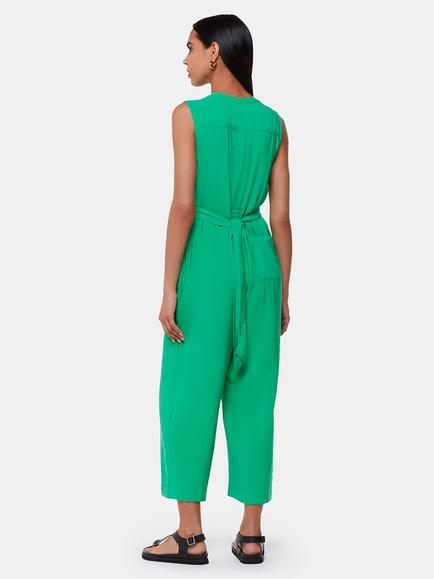 Whistles Josie Zip Front Jumpsuit, Green - view 2, Green