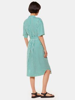 Whistles Seaside Stripe Shirt Dress, Green/Multi - view 2, Green/Multi