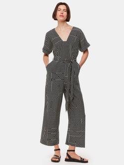 Whistles Angled Abstract Geo Print Jumpsuit, Black/White, Black/White