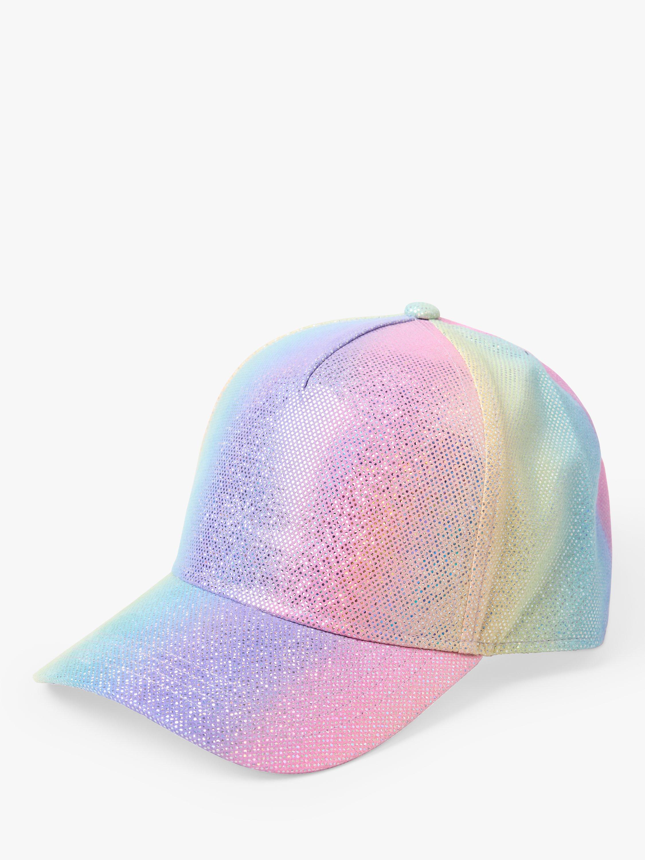 Product image 1 of 3, which shows Lindex Kids' Shimmer Rainbow Cap, Light Pink/Multi, 5-7 years