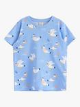 Lindex Kids' Seagull T-Shirt, Light Blue