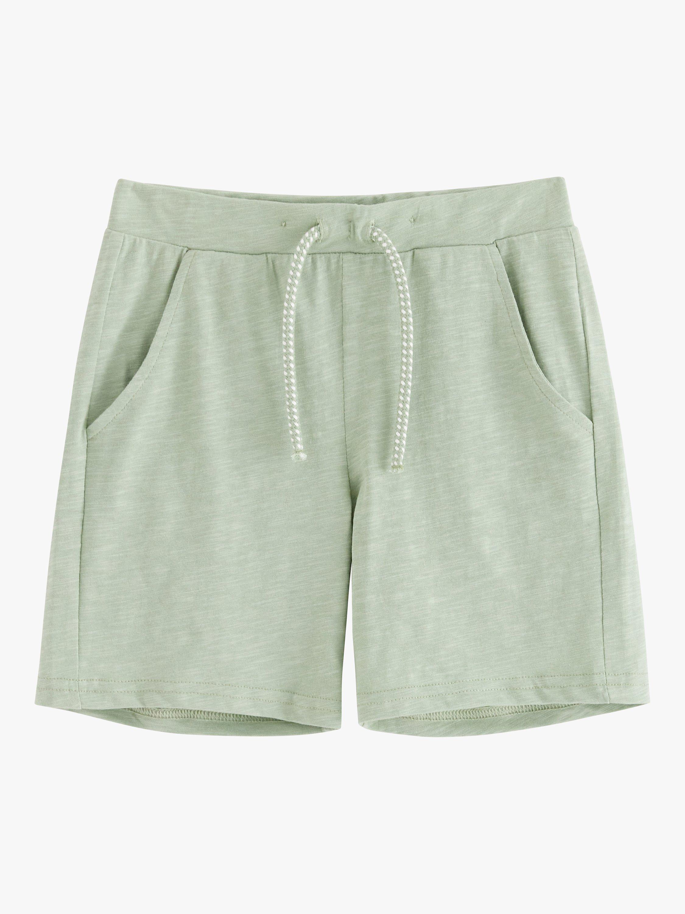Product image 5 of 6, which shows Lindex Kids' Organic Cotton Lightweight Drawstring Shorts, Light Dusty Green, 18-24 months