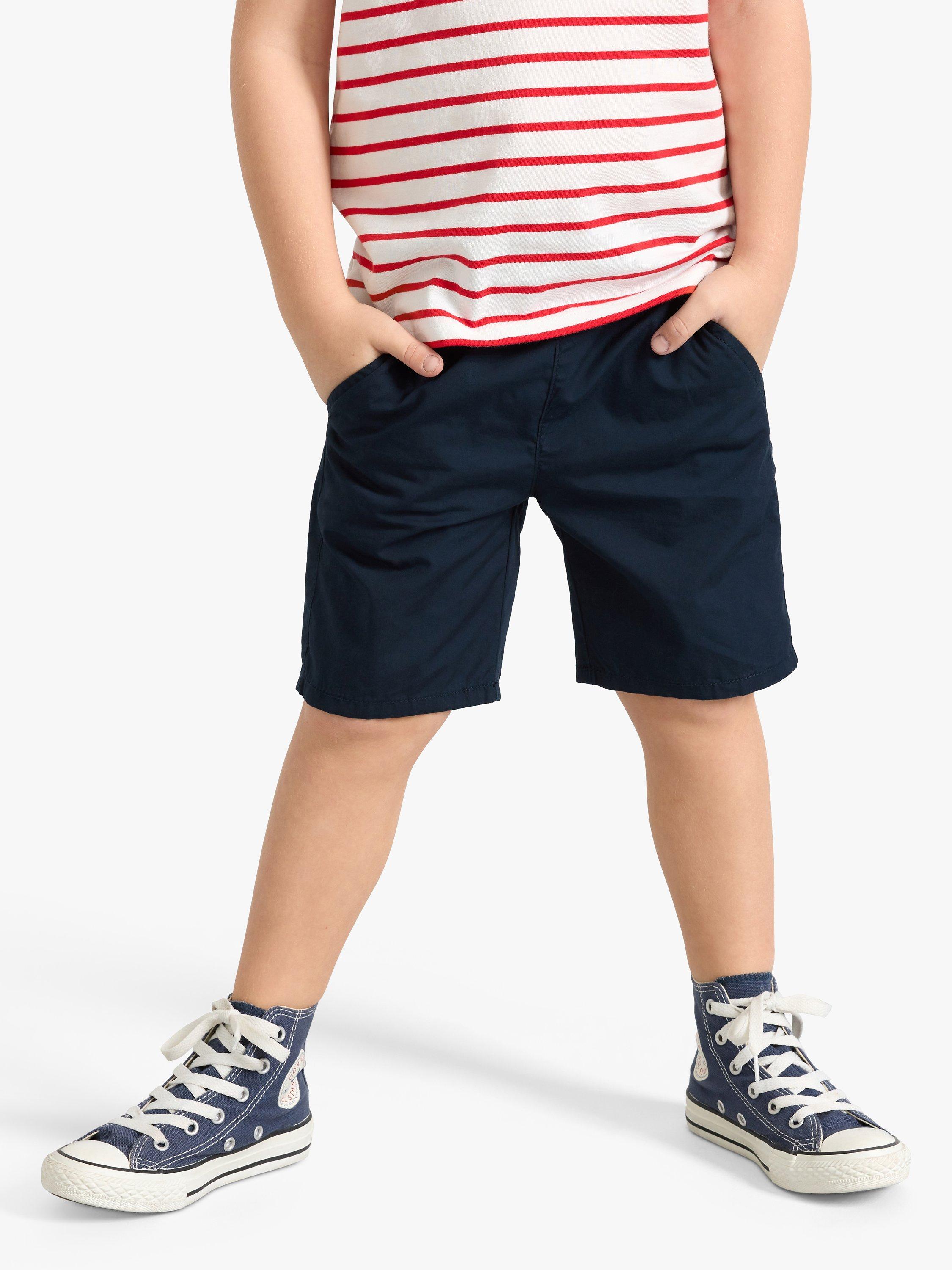 Product image 1 of 7, which shows Lindex Kids' Organic Cotton Poplin Shorts, Dark Navy, 2-3 years
