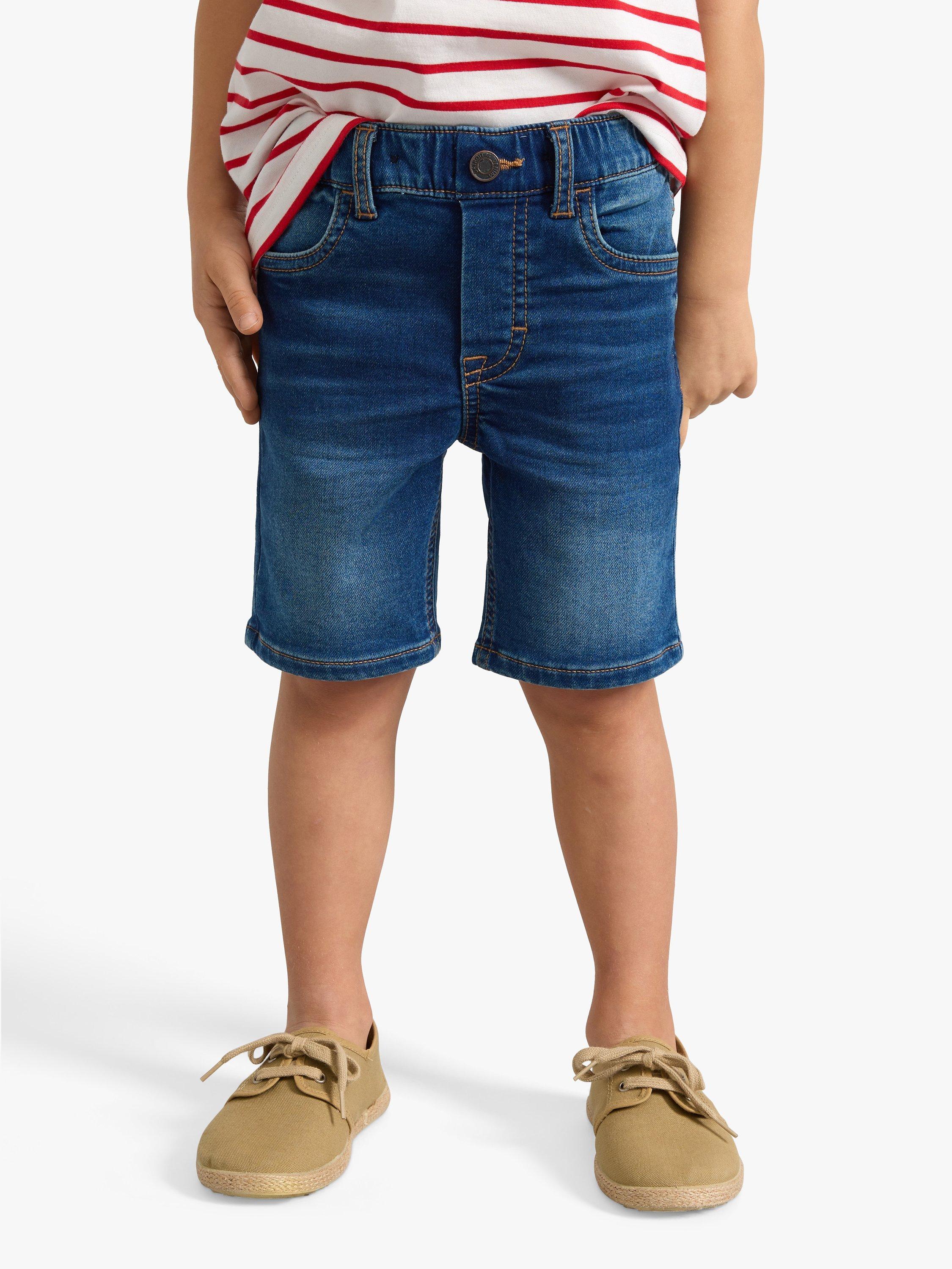 Lindex Kids' Knee Length Denim Shorts, Dark Denim