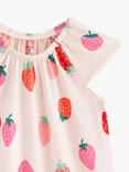Lindex Organic Cotton Strawberry Romper, Light Pink