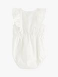 Lindex Baby Organic Cotton Broderie Anglais Ruffle Romper, Light Dusty White, Light Dusty White