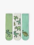 Lindex Baby Dinosaur High Socks, Pack of 3, Light Green