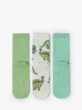 Lindex Baby Dinosaur High Socks, Pack of 3, Light Green