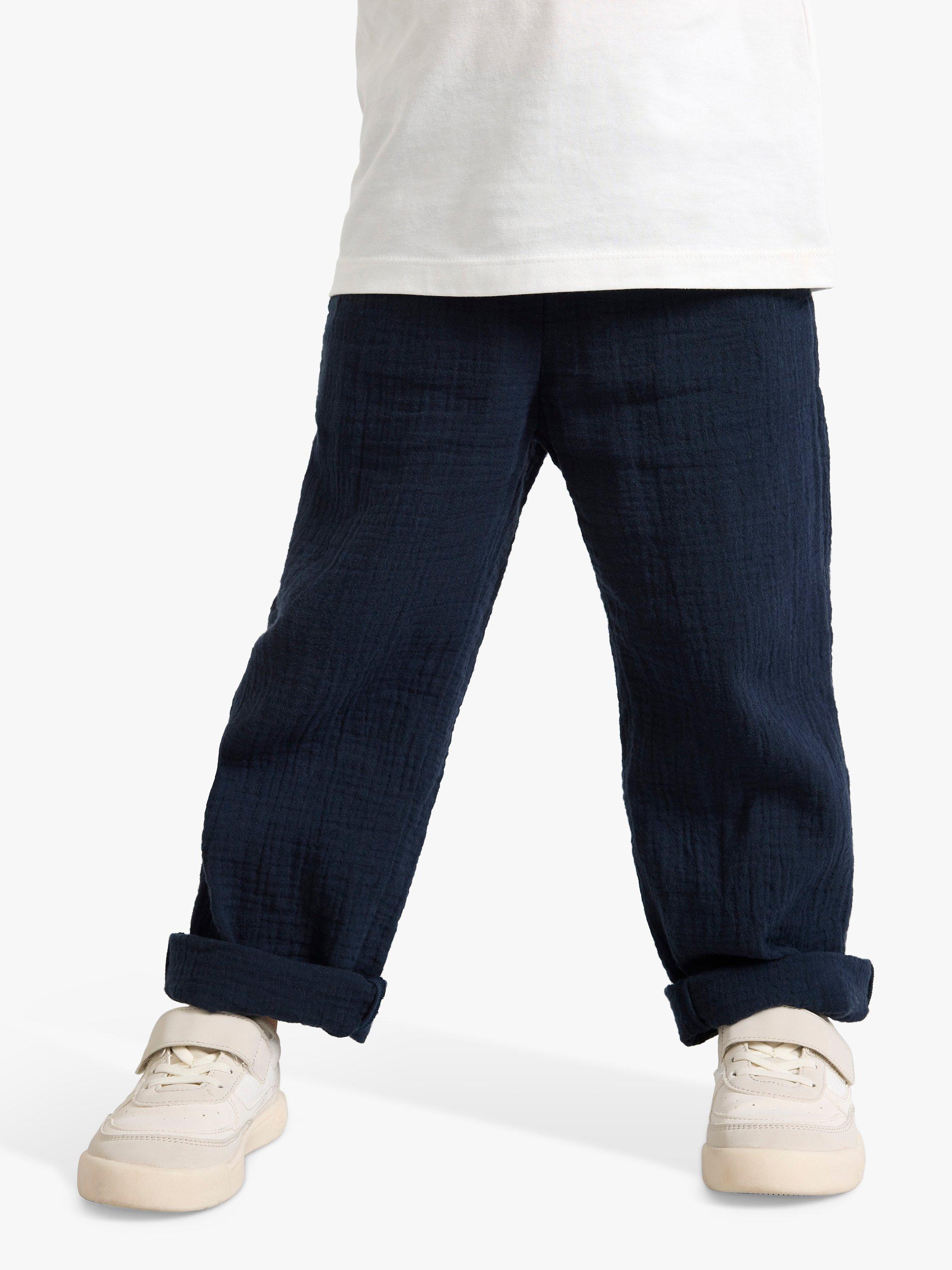 Lindex Kids' Weave Trousers, Dark Navy, 4-5 years