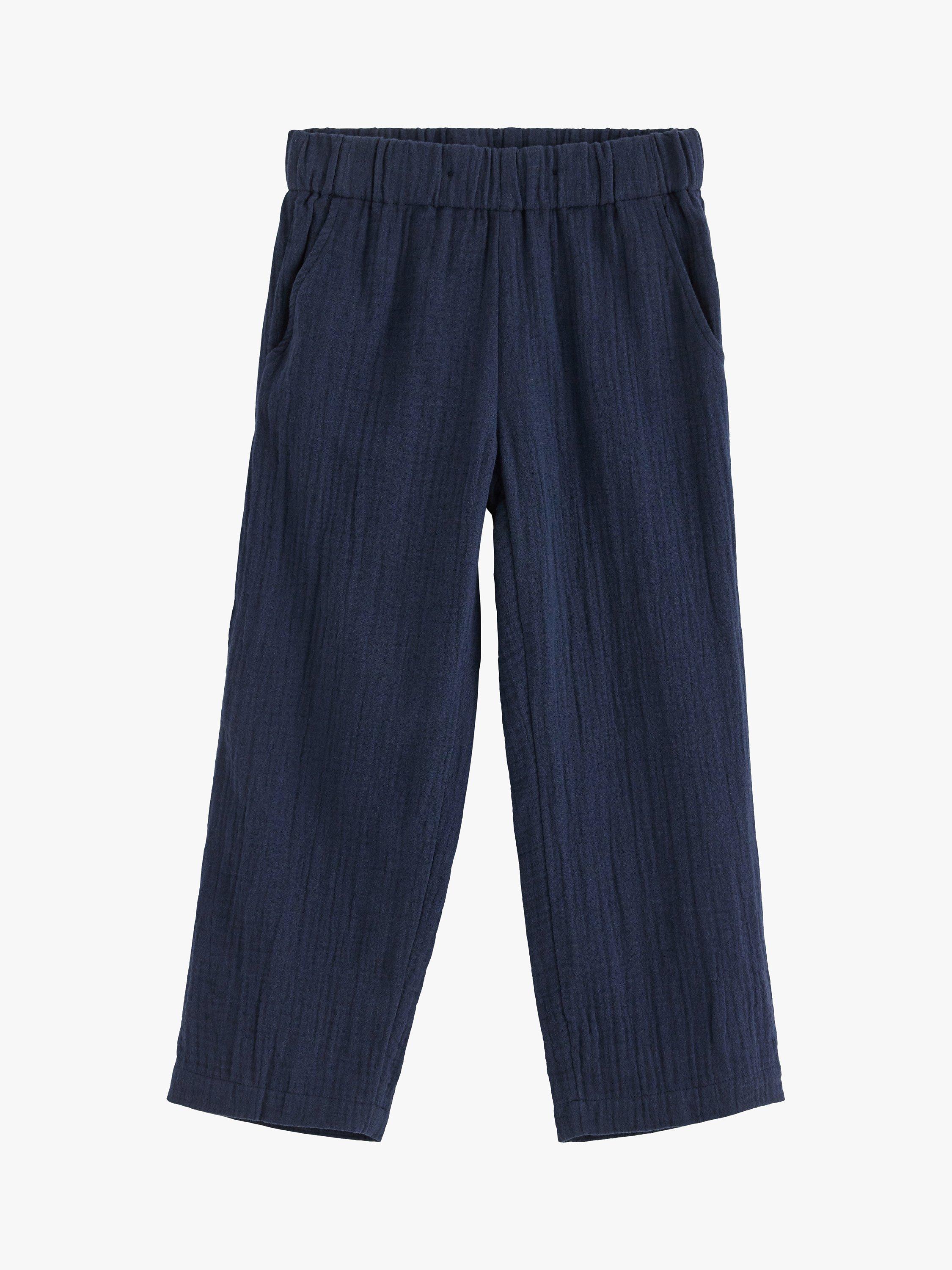 Lindex Kids' Weave Trousers, Dark Navy, 4-5 years