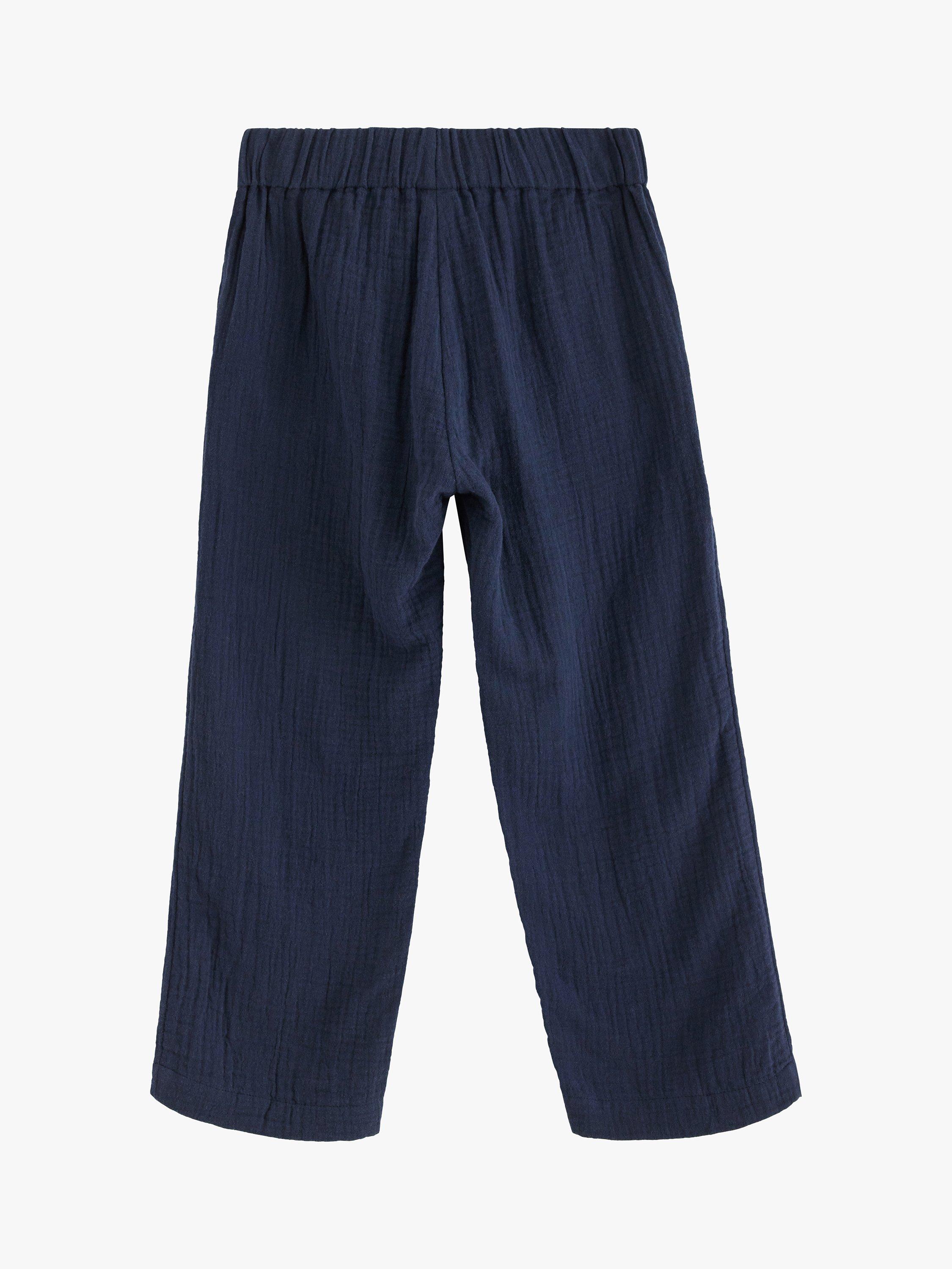 Lindex Kids' Weave Trousers, Dark Navy, 4-5 years