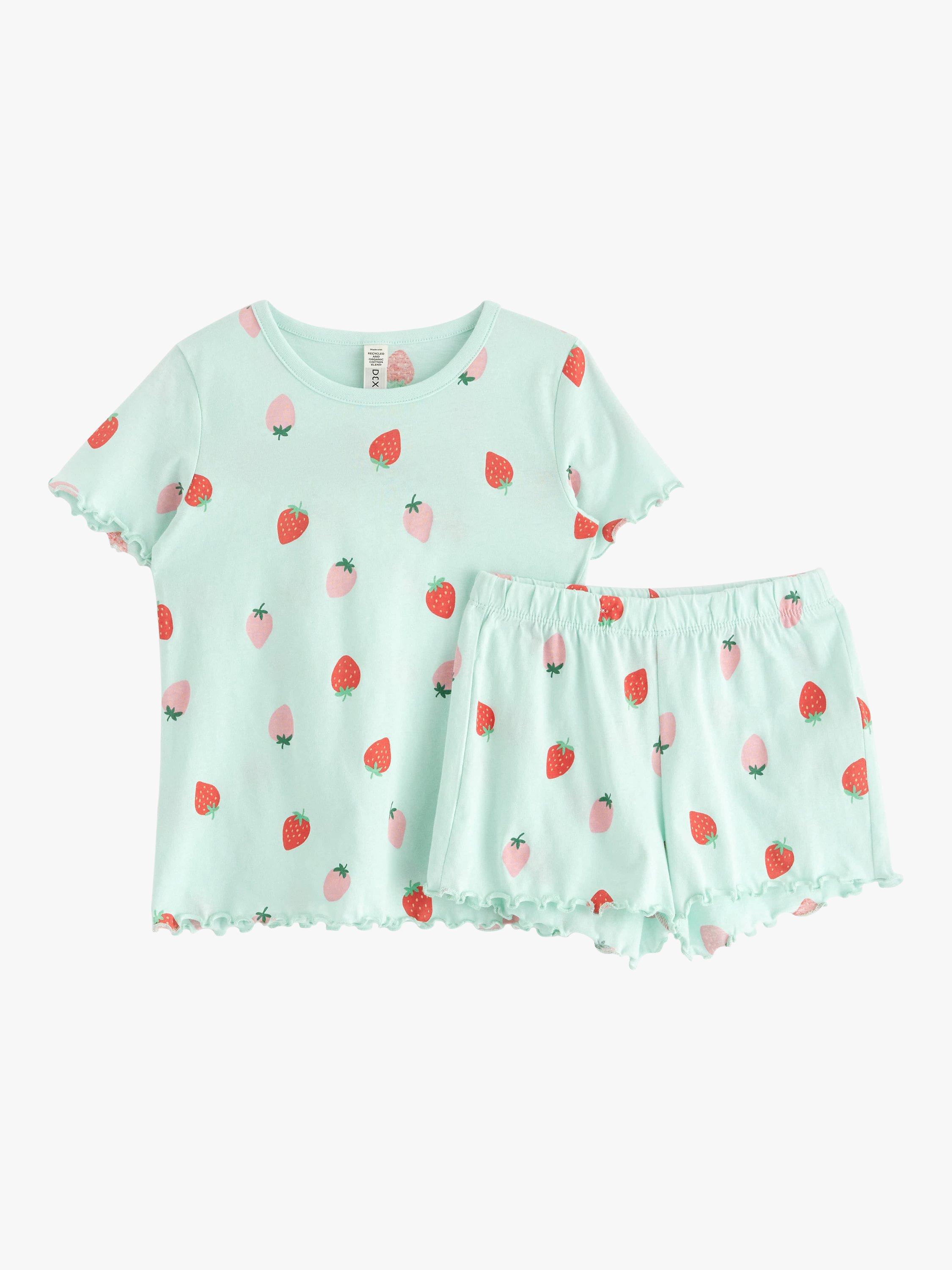 Product image 1 of 1, which shows Lindex Kids' Unicorn Print Short Pyjama Set, Light Green, 4-6 years