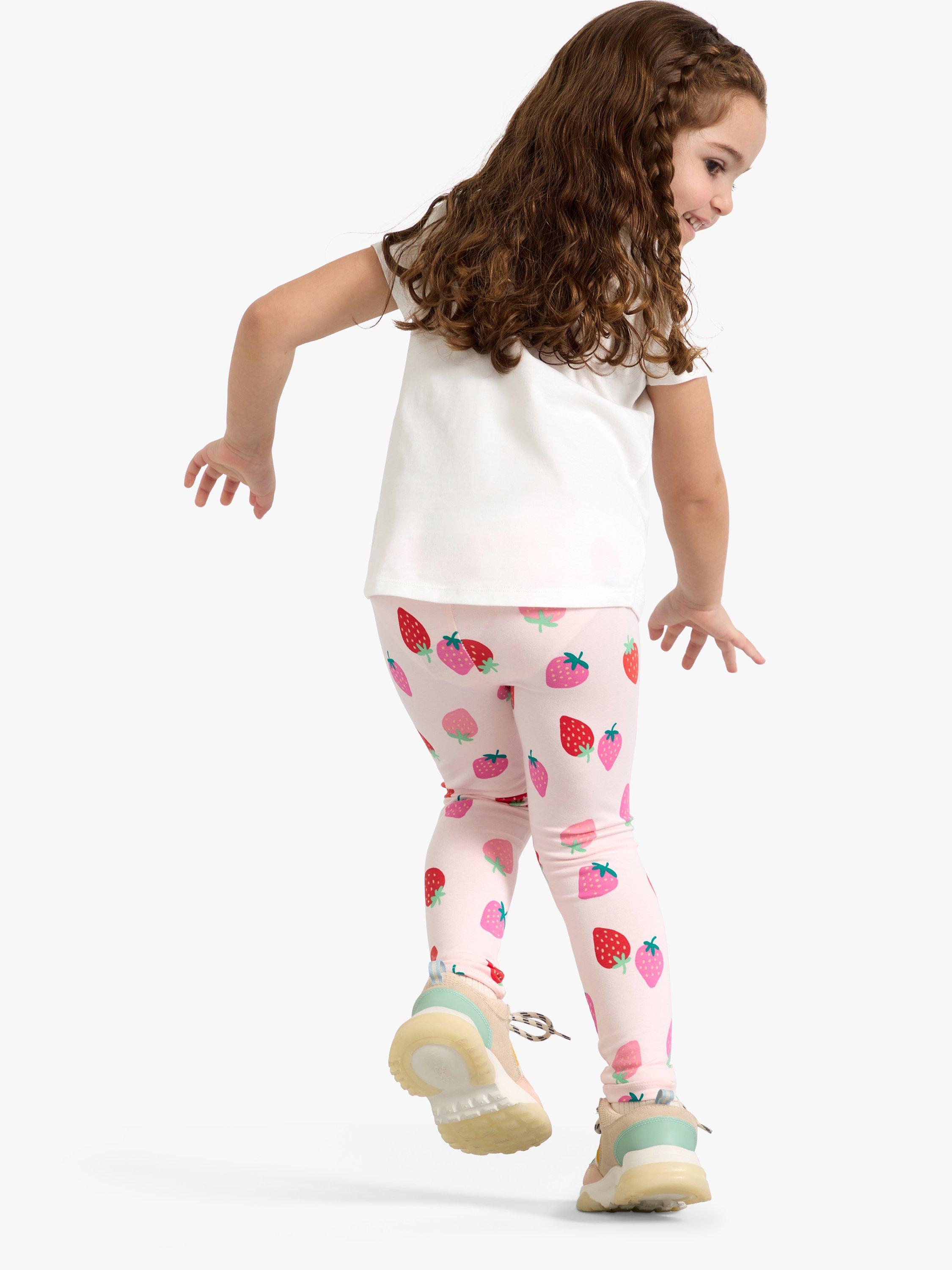 Product image 2 of 7, which shows Lindex Kids' Strawberry Leggings, Light Pink, 7-8 years