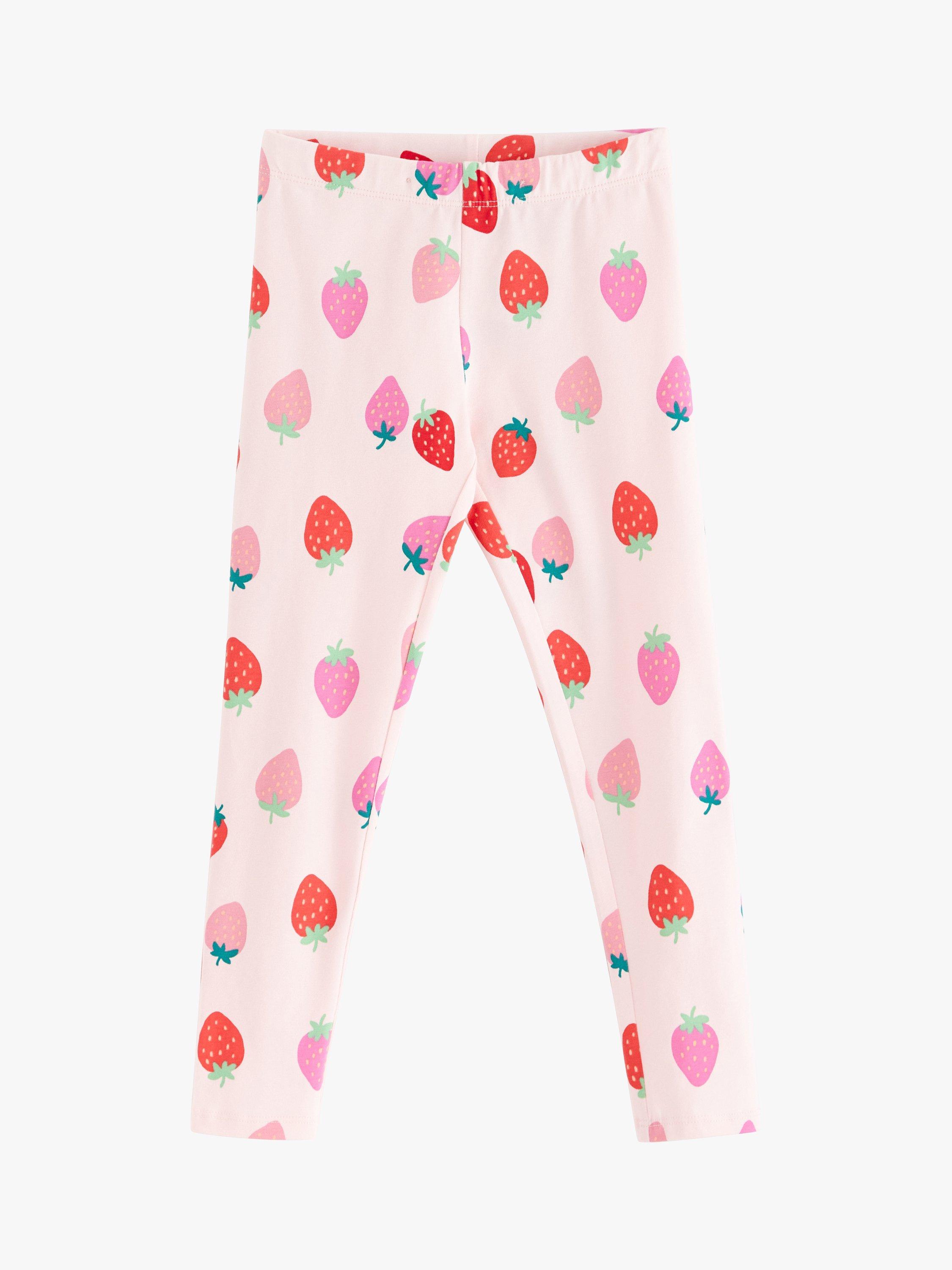 Product image 5 of 7, which shows Lindex Kids' Strawberry Leggings, Light Pink, 7-8 years