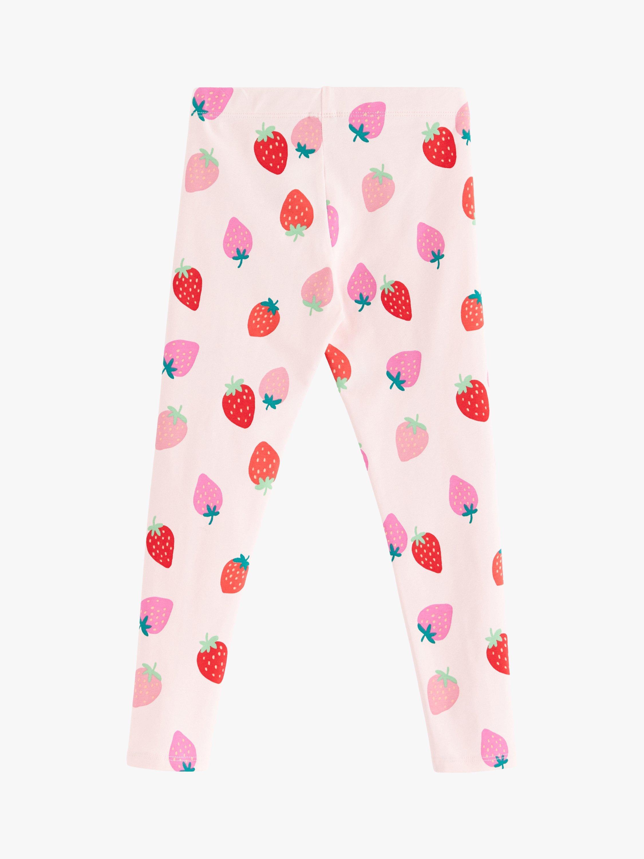 Product image 6 of 7, which shows Lindex Kids' Strawberry Leggings, Light Pink, 7-8 years