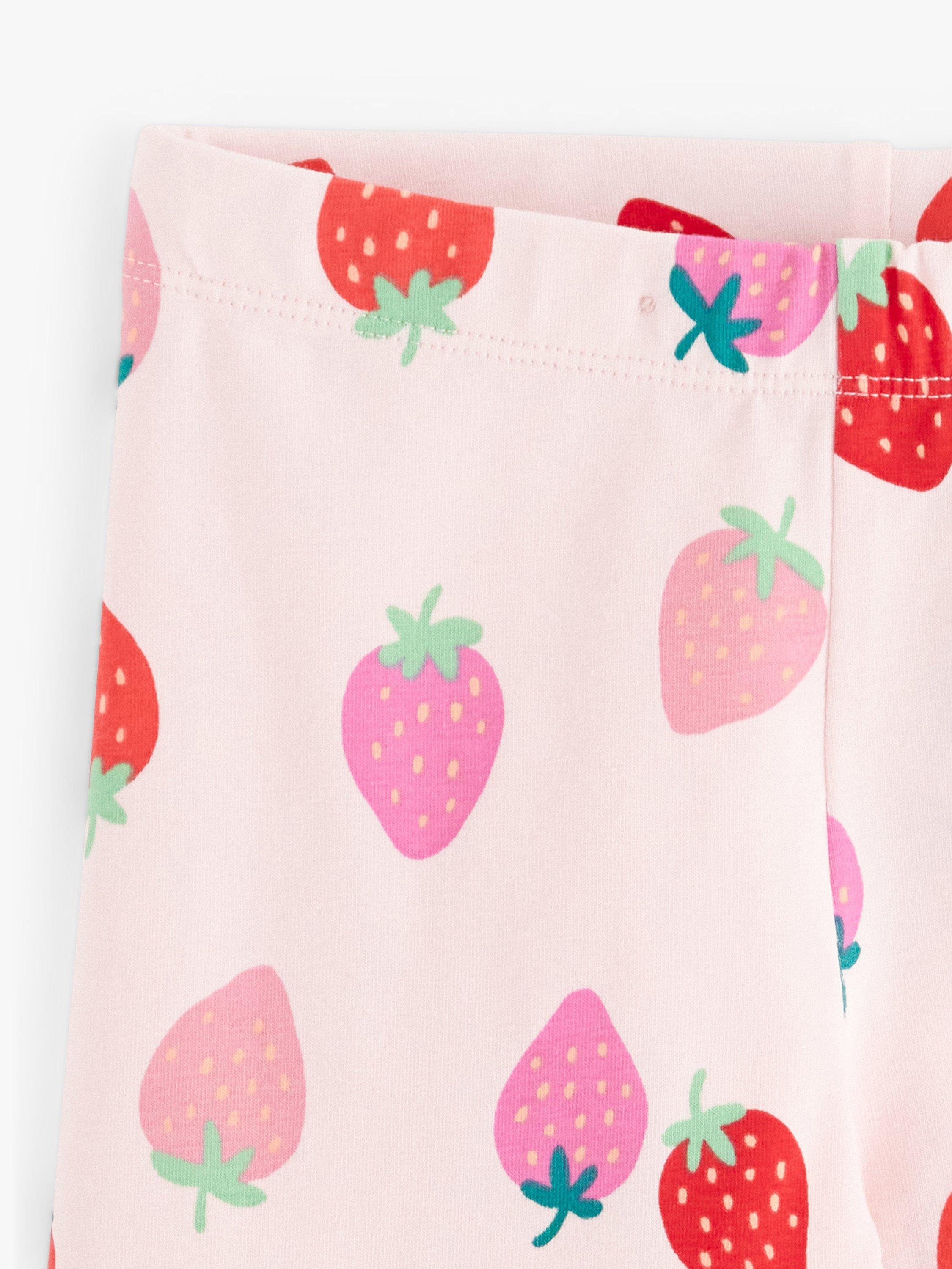 Product image 7 of 7, which shows Lindex Kids' Strawberry Leggings, Light Pink, 7-8 years