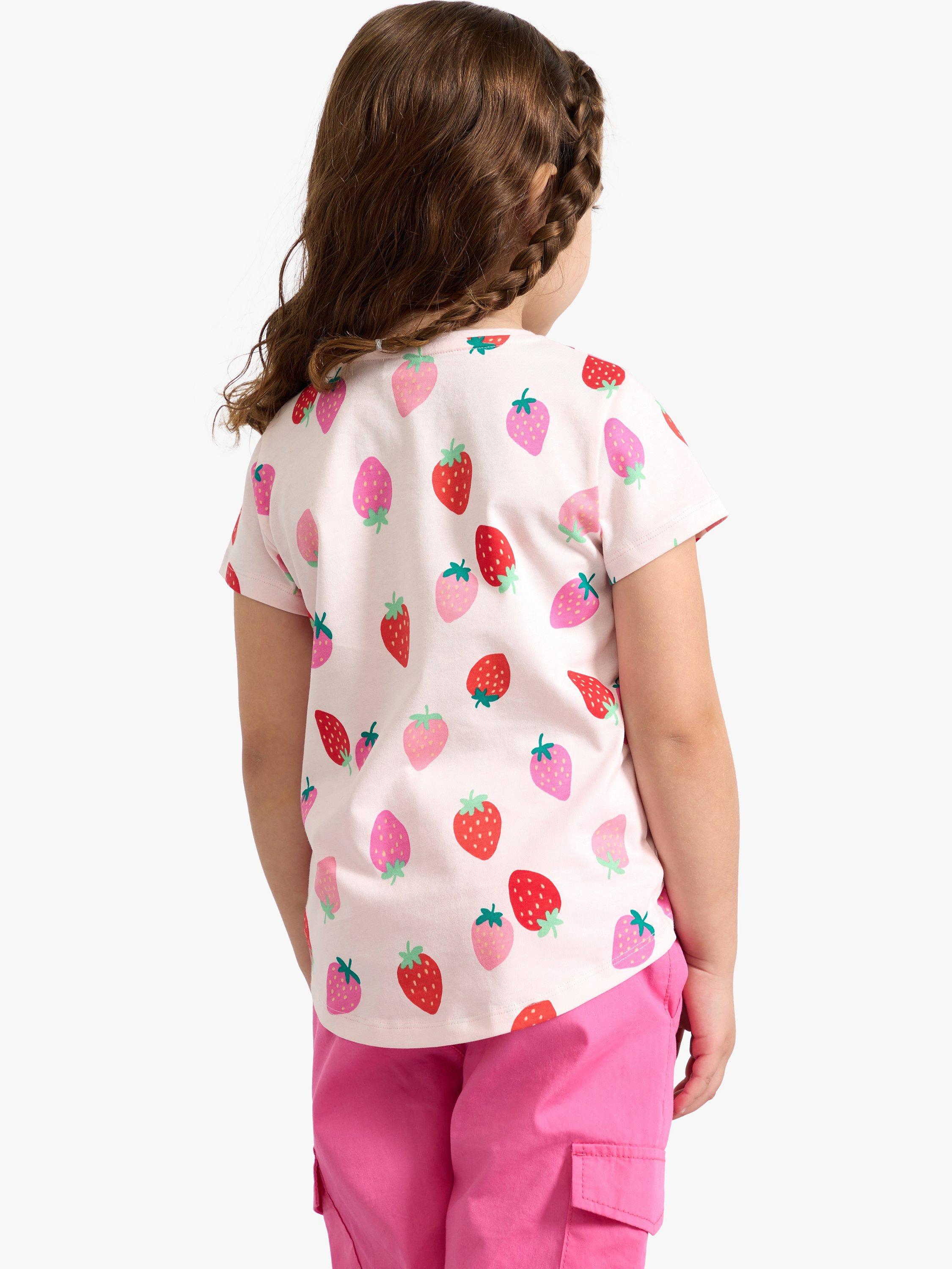 Product image 2 of 7, which shows Lindex Kids' Strawberry T-Shirt, Light Pink, 18-24 months