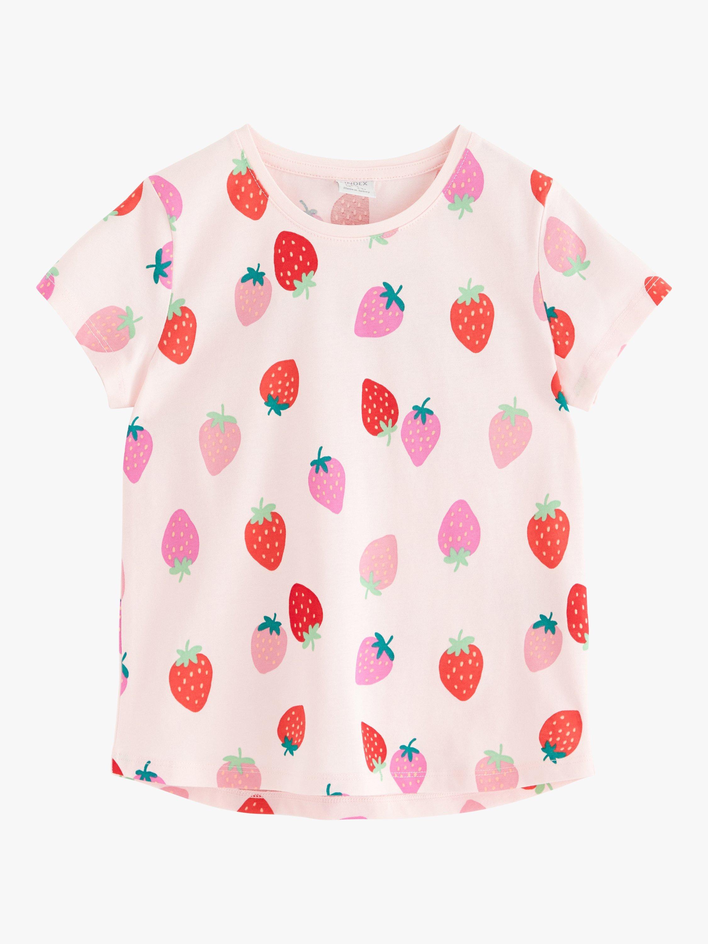 Product image 5 of 7, which shows Lindex Kids' Strawberry T-Shirt, Light Pink, 18-24 months