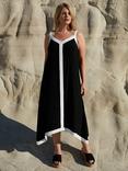 Live Unlimited Curve Colourblock Hanky Hem Dress, Black/White